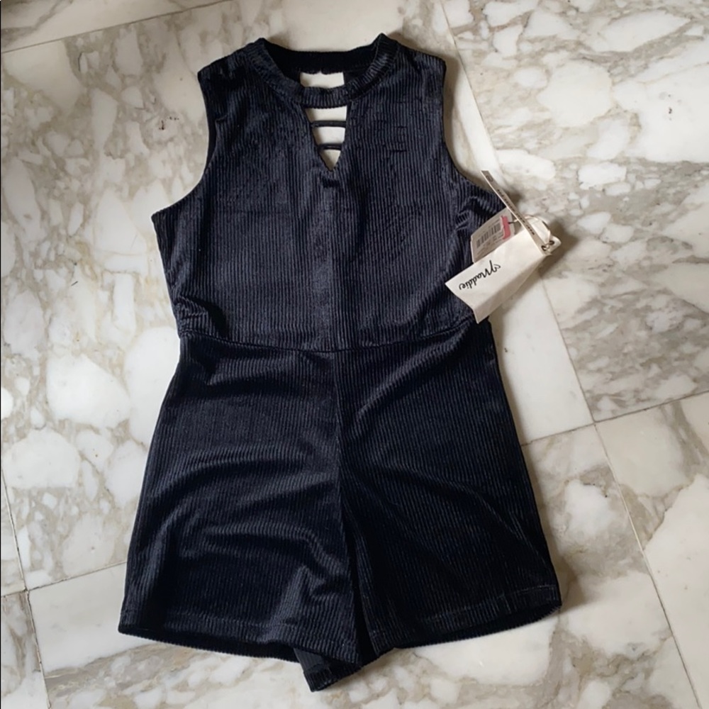 Black Velvety CUTE never worn soft romper